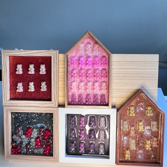 Gummy Bears 23 Pink Ombré , 3 D bears all made by me .Great Pop Art for any deco - Picture 7 of 8